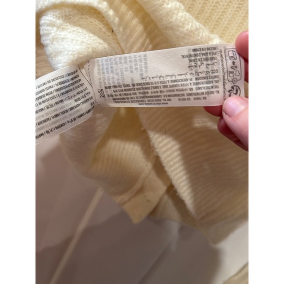 Abercrombie Fitch Cream Knit Cardigan Pearl Buttons Cropped Sweater Women - Picture 11 of 12